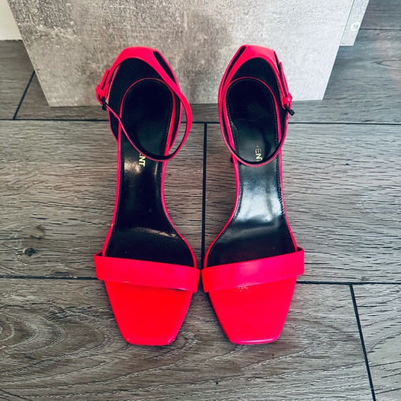 Yves Saint Laurent YSL “Amber” 85 Strappy Heels Sandals in Hot Pink - Picture 3 of 14